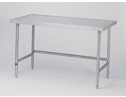 Flat bullnose-edged work table with a SS undershelf; 30"L, 500 lb capacity