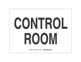 Control Room Sign, 10" H x 14" W x 0.035" D, Aluminum