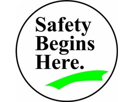 Slip-Gard Floor Sign, Safety Begins Here, 17" Round, EA