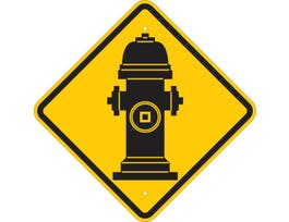 Fire Hydrant Picto Sign, 18" H x 18" W x 0.035" D, Aluminum