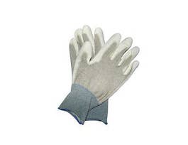 Light Task ESD - Electro static conductive white nylon/copper seamless liner - white polyurethane palm coating - knit wrist - sizes 6XS, 7S, 8M, 9L, 10XL, 11XXL - 12 pairs per bag, 12 bags per case (144 pairs/case).
