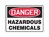 Safety Sign, Danger - Hazardous Chemicals, 10" x 14", Adhesive Vinyl