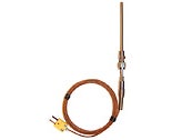 Type-K Pipe-ftg Probe SS Handle Mini-Connector, 4" L .188" Dia Grounded 6ft Cable