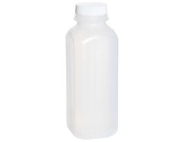 Pre-Cleaned Juice-Style Square Bottle, HDPE, Level 1, Nitric Rinse, 250 mL; 320/CS