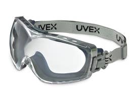 Uvex Stealth OTG, Navy Body, Logoed Fabric Headband, Clear Lens, Dura-streme Dual (Anti-fog / Anti-scratch) Coating