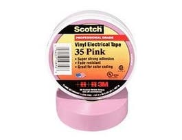 Scotch® Vinyl Color Coding Electrical Tape 35, 3/4 in x 66 ft, Pink, 10 rolls/carton, 100 rolls/Case