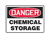 Safety Sign, Danger - Chemical Storage, 7" x 10", Adhesive Vinyl