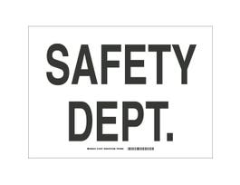 Safety Dept Sign, 10" H x 14" W x 0.035" D, Aluminum