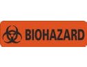 Biohazard Warning Labels, 2-7/8" x 7/8"; 500/Roll