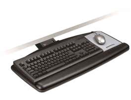 Sit/Stand Easy Adjust Keyboard Tray with Standard Keyboard and Mouse Platform, 23 in Track, AKT170LE