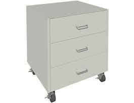 27 1/4" Tall Mobile Cabinet, 3 Drawer, 24" Wide