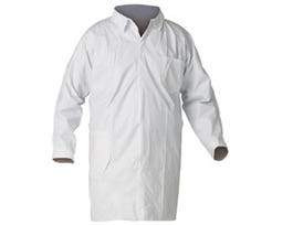 KleenGuard* A40 Liquid & Particle Protection Lab Coats, Snap Front Close, Checst and hip Pocket, White, 4X