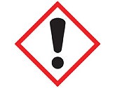 GHS Label,Exclamation Point Pictogram,2" x 2",adhesive poly,500/roll