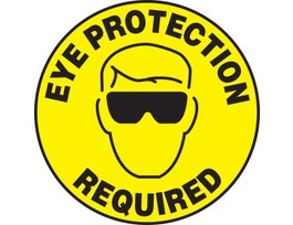 Slip-Gard Floor Sign, Eye Protection Required (w/Graphic), 17" Round, EA