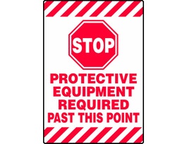 Slip-Gard Mat-Style Floor Sign, Stop Protective Equipment Requir, 20" x 14", EA