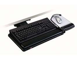 Knob Adjust Keyboard Tray with Adjustable Keyboard and Mouse Platform, 17.75 in Track, AKT80LE