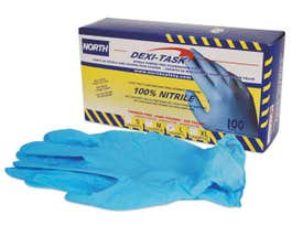 Dexi-Task™ Disposable Powder Free Nitrile Gloves, AQL 1.5, 5 mil, 9 in. Blue, 100/BX, 10BX/CS, XL