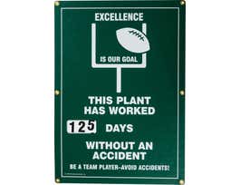 Safety Scoreboard - This Plant, 28" H x 20" W,