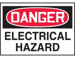 Safety Label, 3.5" x 5", DANGER ELECTRICAL HAZARD, ADHESIVE VINYL, 5/PK