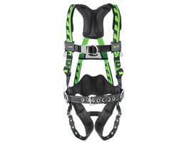 Miller AirCore™Front D-ring Harnesses, Quick-Connect chest; Tongue buckle leg; Side D-rings; Lumbar Pad, Removable Belt