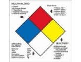 Right-To-Know Hazard NFPA Label, 4" x 4"; 250/Roll