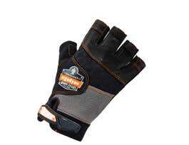 901 S Black Half-Finger Leather Impact Gloves