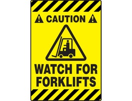 Slip-Gard Mat-Style Floor Sign, Caution Watch For Forklifts, 20" x 14", EA